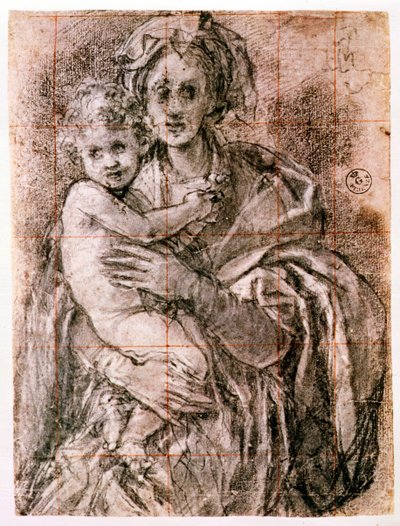 Study for The Virgin and Child with St. Joseph and John the Baptist (detail) by Jacopo Pontormo